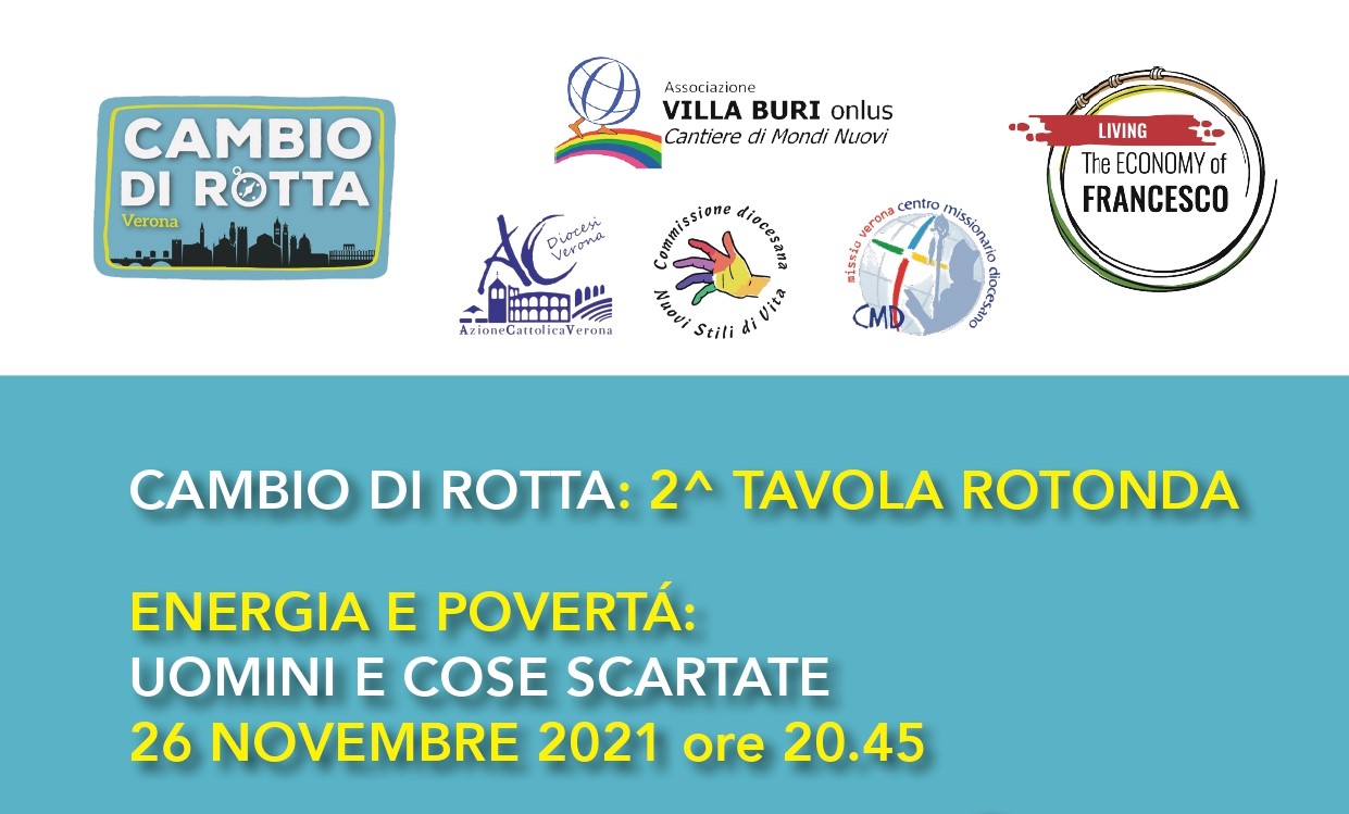 Progetto Cambio di Rotta, la seconda tavola rotonda venerdì 26 novembre