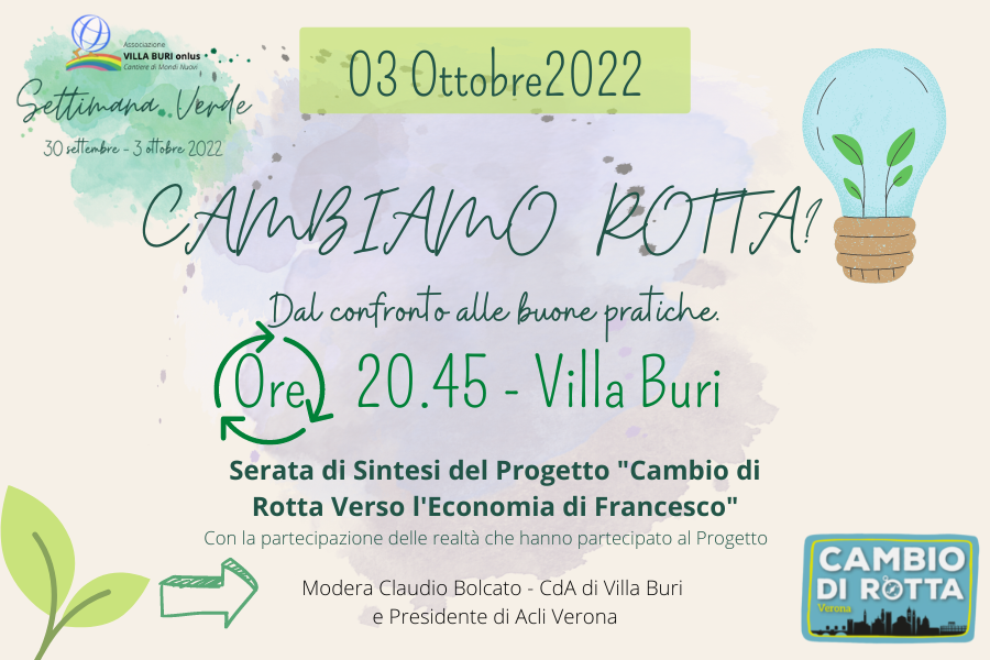 CAMBIAMO ROTTA? Lunedì 3 ottobre, a Villa Buri